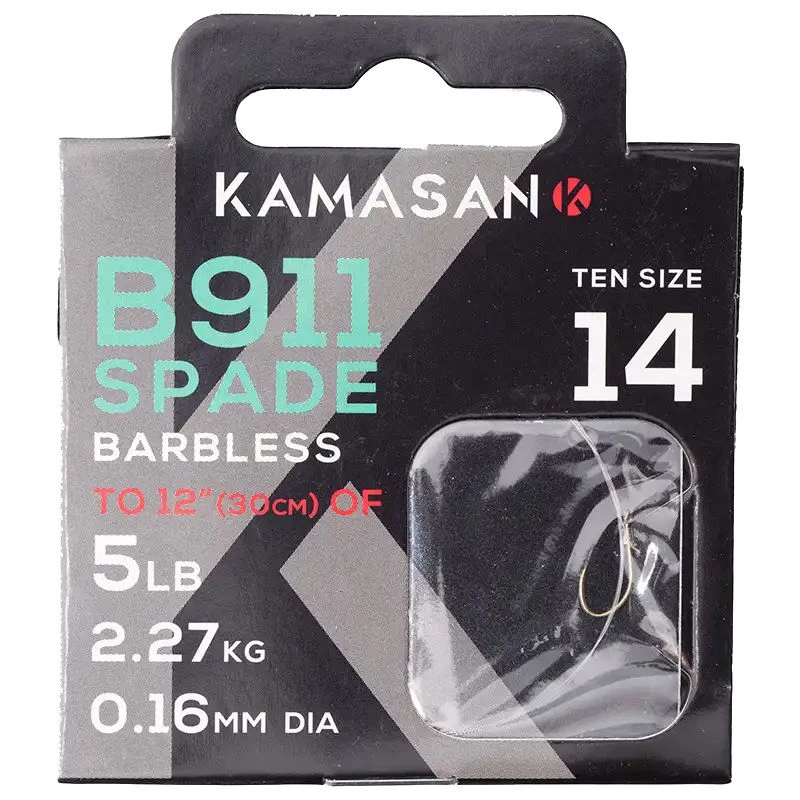 Kamasan Hooks To Nylon B911 Wide Gape Barbless123 1